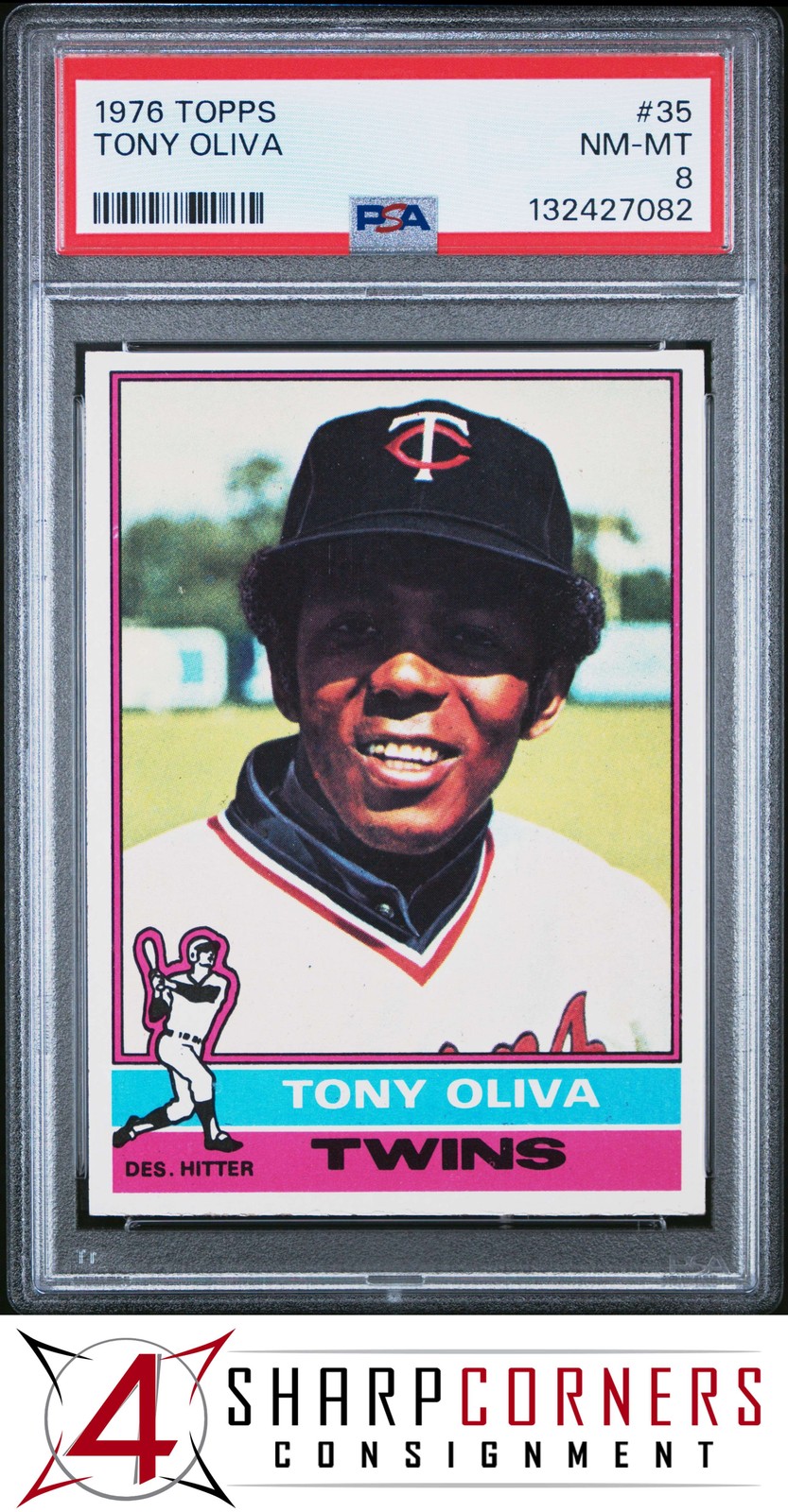 1976 TOPPS #35 TONY OLIVA TWINS HOF PSA 8