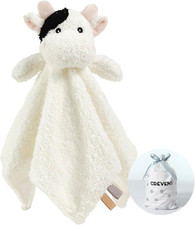 Cozy Plush Baby Security Blanket, Loveys for Baby Girls and Boys, Birthday Cow 