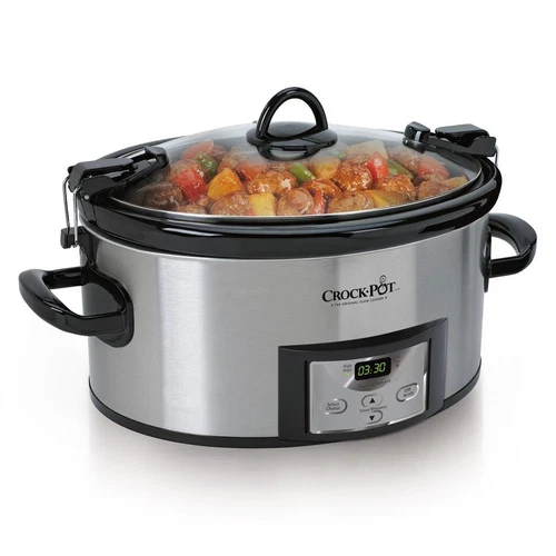 CROCK-POT 6 QUART COOK CARRY PROGRAMMABLE SLOW COOKER CPSCVC60LL-S - SILVER