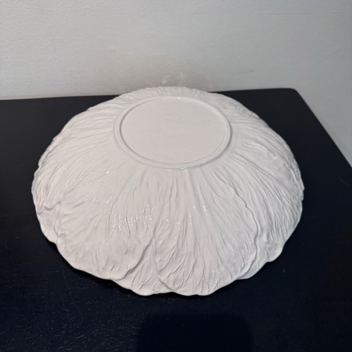 Vintage California Pottery Large Cabbage Leaf Platter Bowl Cottagecore 14.5 in - Picture 5 of 12