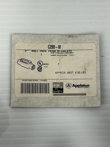 Appleton C200-M 2" Form 35 Malleable Iron Unilet Conduit Body Type C - Lot of 5 - Picture 2 of 9
