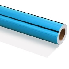 Metallic Wrapping Paper, 18 Inch x 600 Inch(49.2Ft)Packing Paper Light Blue