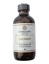 Vitality Extracts COCONUT Pure Carrier Oil - 4 oz - SEALED - No Dropper