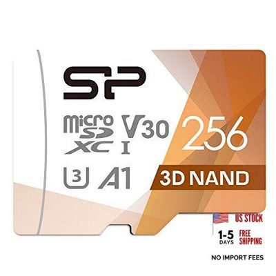 Silicon Power 256GB Micro SD Card U3 SDXC Up to 100MB/s 256 GB microSD UHS-I