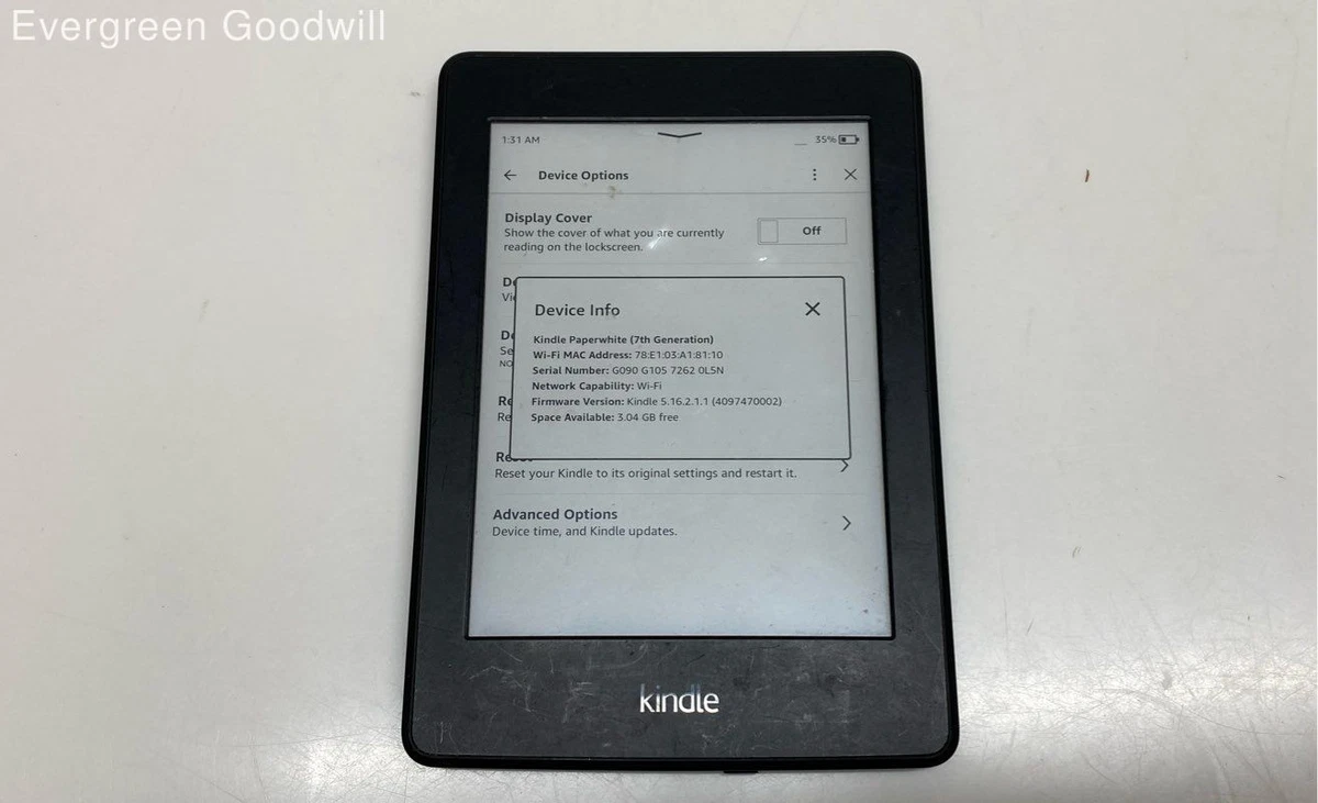 Amazon Kindle Paperwhite 7th Generation White eBook Readers for