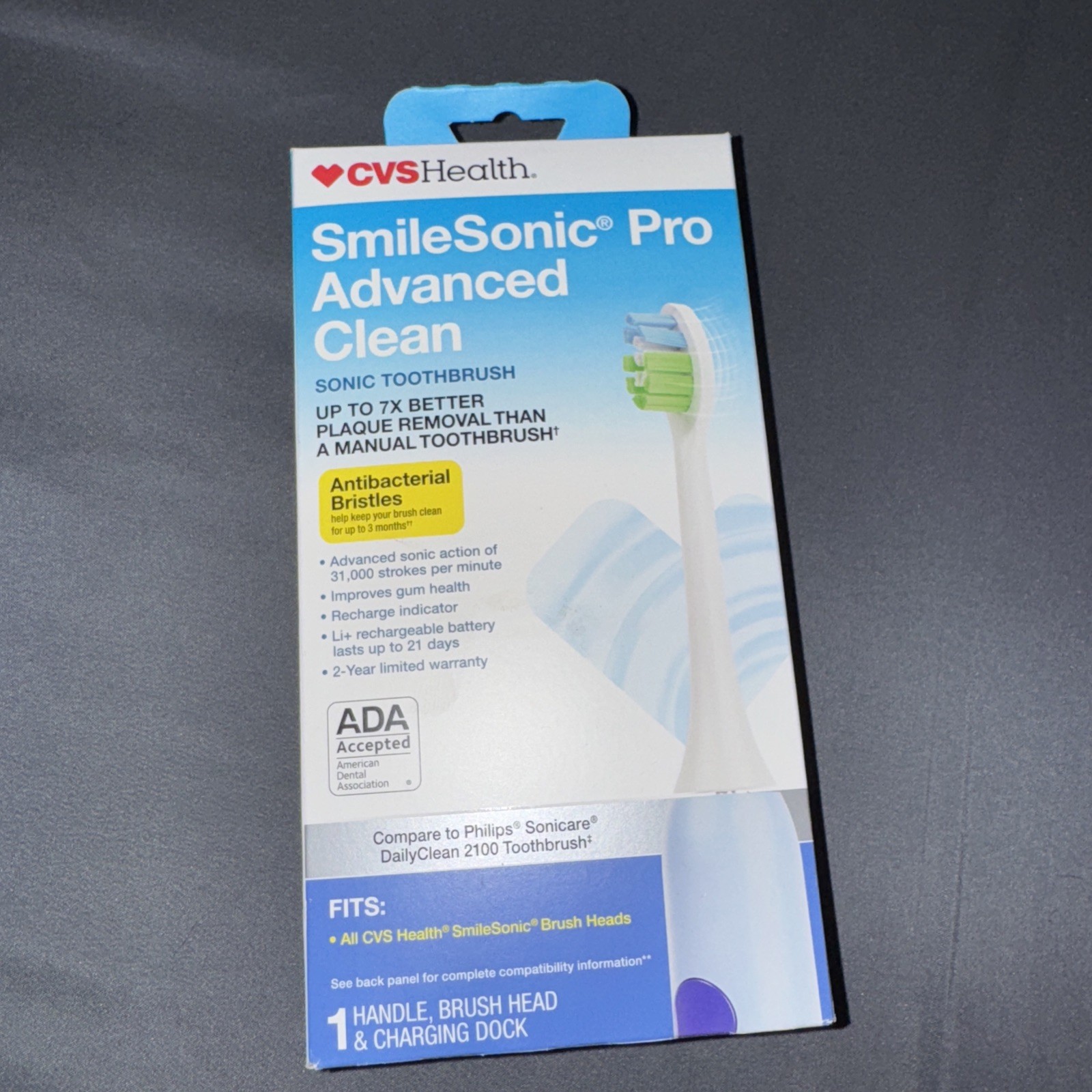 CVS Health Smile Sonic Pro Advanced Clean Sonic Toothbrush