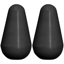 NEW (2) Switch Knobs (USA size) For Lever switches Strat Guitar Style - BLACK