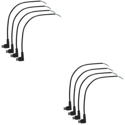 8 Stück kurzes rechtwinkliges USB-Kabel vom Typ C auf 4- blanken Draht