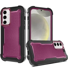 For Samsung S25/S24 Case Thick Layered Shock Absorbent Cover + Tempered Glass