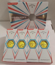 Callaway Supersoft Yellow Golf Balls One Dozen New Open Box 3 Each 1,2,3,4
