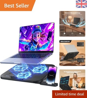Familienfreundlicher verstellbarer Laptop-Kühlständer mit 2 USB-Anschlüssen & Telefonhalter