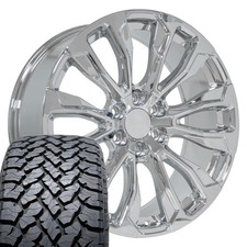 Oe Wheels Cv30 22x9 Chrome Rims 28545r22 At Tires Set 6x139.7 28et