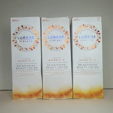 3 Pk LUMENE Finland Nordic C Brightening Beauty Lotion Glow Lumenessence 5.1 oz
