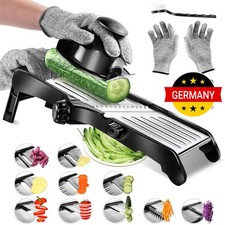 7 in 1 Edelstahl Küchenreibe Mandoline Gemüseschneider Gemüsehobel Gemüse Reibe