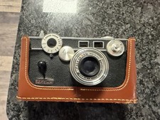 Argus C3 Black Vintage Rangefinder Camera with Leather Case Untested 