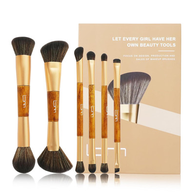 6Pcs Duo End Makeup Brushes, Double-Ended Multi-Functional Synthetic Cosmetic To