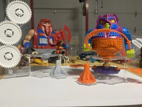 Vintage Motu Rotar And Twistoid Reproduction Accessories With Acrylic stands
