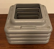 Set Lot of 4 The Step Original Aerobics Platform Gray 16" x 16" Risers Only Used