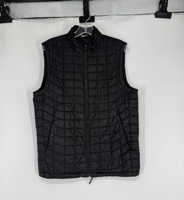 The North Face Thermoball Eco Vest Men Small Black Insulated Quilted Full Zip Up