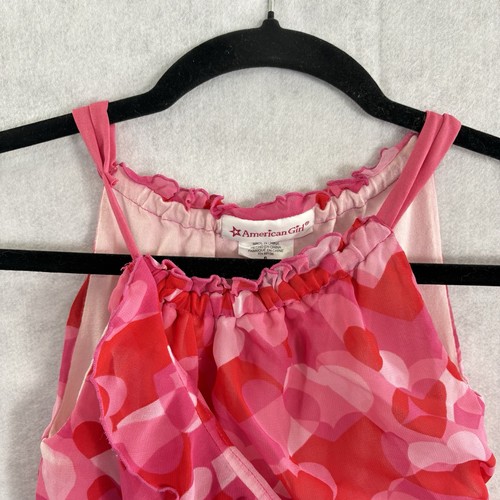 AMERICAN GIRL Heart Dress Sz 6 For Little Girls Pink Red Ruffles 4-35 - Picture 3 of 6