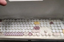 ZERO Wireless Keyboard and Mouse Set Retro Keys Fashion Design New Ivory Pink