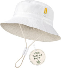 Baby Sun Hat for Toddler Kids Bamboo Rayon Bucket Hat Summer Beach Sun Protectio
