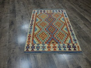 Authentic Afghan Chobi Vegetable Kilim Rug Tribal Geometric Desig Rug 3x4.5 Ft