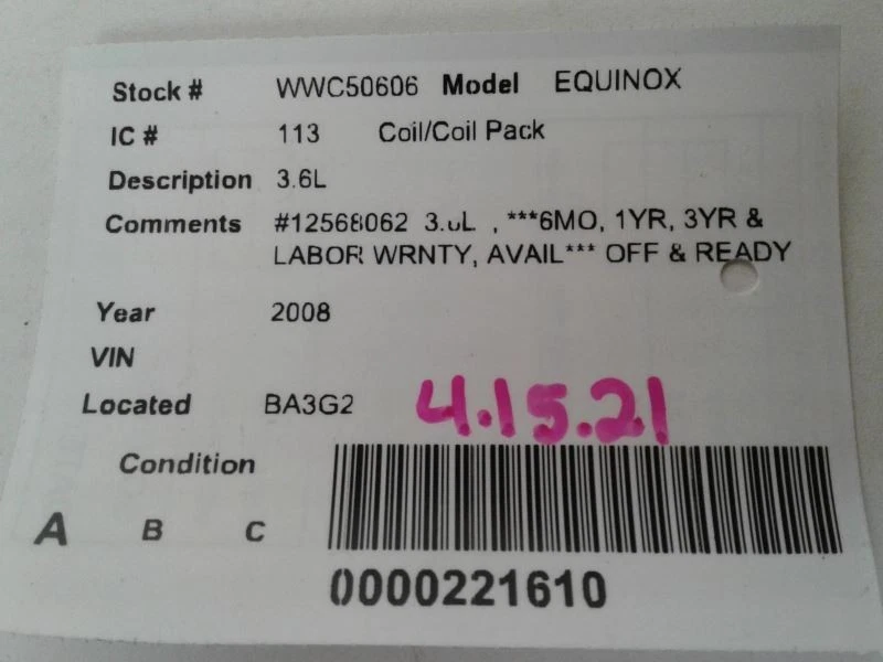 Coil/Ignitor Fits 07-08 10-16 ACADIA 591571 - Image 4 of 4