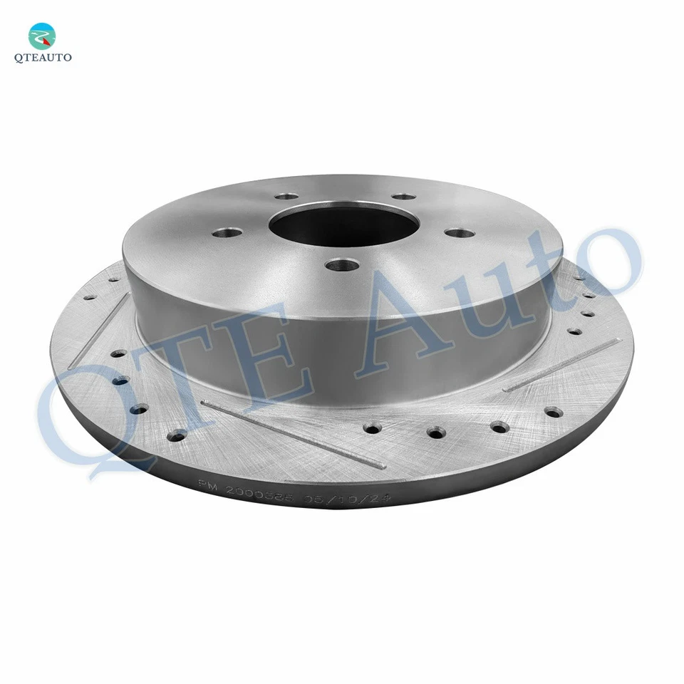 Rotores de disco de freno ranurados perforados traseros 334 mm para Ford F-150 1997-2003 Foto 3 de 4