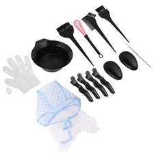 15 Pcs Hair Coloring Kit Hair Dyeing Tool Set With Bowl Comb Brush For Home Use