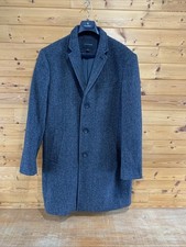 Banana Republic Overcoat Mens XL Black Charcoal Wool Blend Top