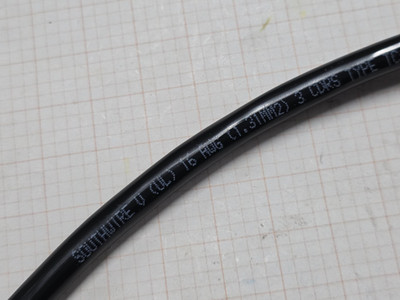 Southwire 604850 16/3C VNTC Tray Cable TC-ER Direct Burial 600V E2 Black /25ft