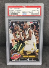 PSA 8 1993 HOOPS ROOKIE CHRIS WEBBER MAGIC'S ALL ROOKIE TEAM #1. WARRIORS