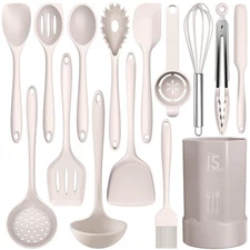 Luxury Silicone Cooking Tools Set - Dishwasher Safe & Nonstick Cookware Friendly