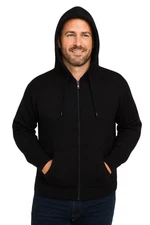 MEN HANDMADE ANDEAN ALPACA SOLID ZIP HOODIE SWEATER SZ XL