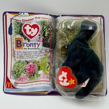 Ty Teenie Beanie Babies McDonald's Bronty Brontosaurus Dinosaur Trio 2000 Sealed