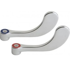 Chicago Faucets 317-PRJKCP 180-PPNF Pair Wrist Blade 4" Handles Chrome Plated