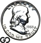 1953 Franklin Half Dollar, Blast White PROOF, Premium Quality Superb Gem PR++