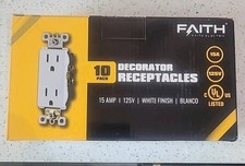  10-Pack Non-Tamper-Resistant Outlet, 15A 125V Decorator 15A Non-TR 10-pack 