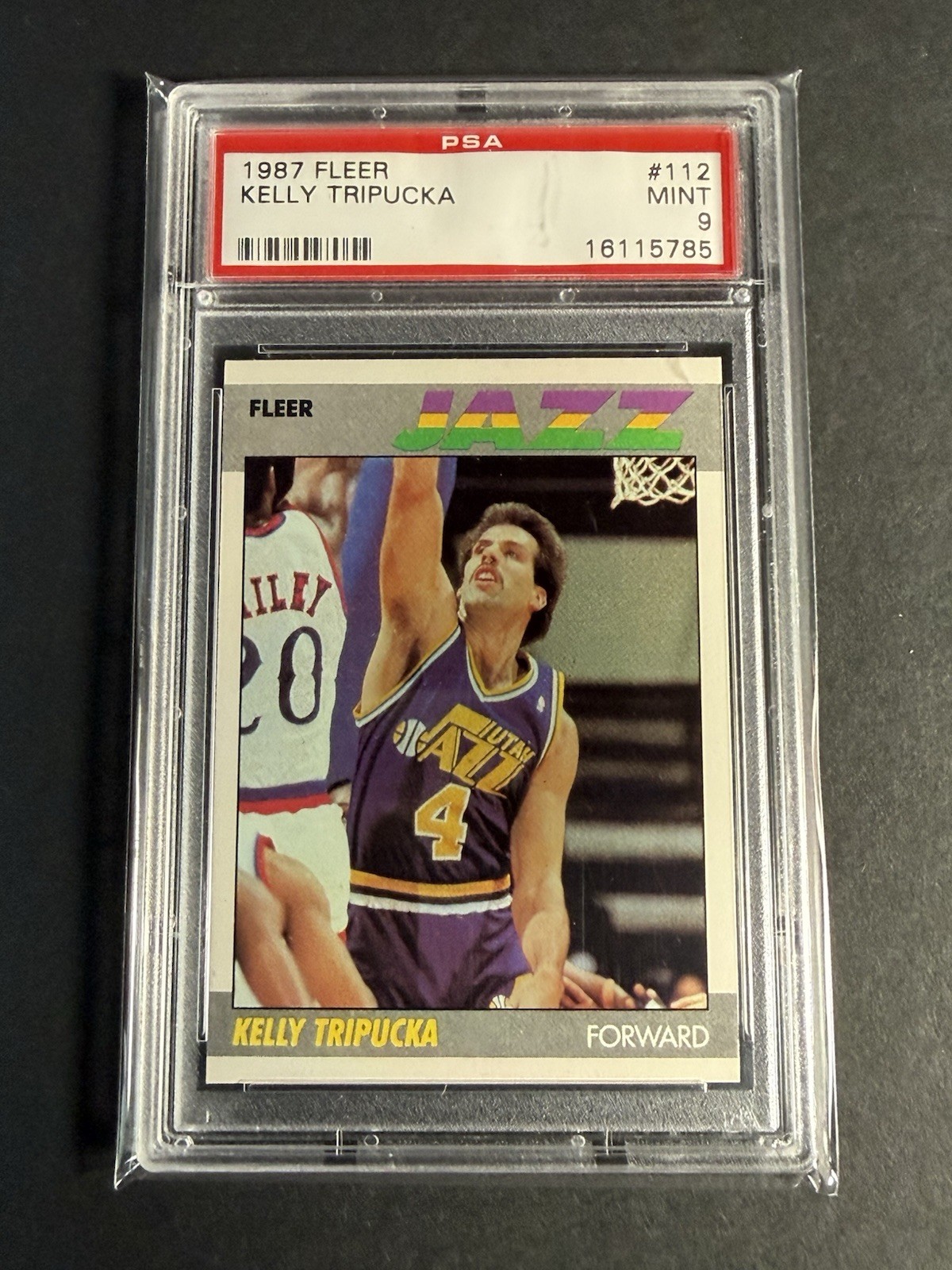 1987-88 FLEER #112 KELLY TRIPUCKA JAZZ PSA 9