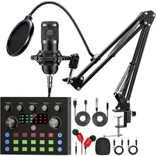 Podcast Equipment Bundle, Recording Studio Package with Microphone...