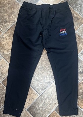 Burnside Adult Unisex Joggers Black  Life Wide Open  Embroidered Logo Tapered L