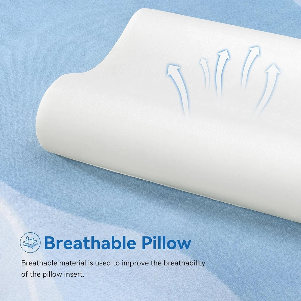 Dual Height Memory Foam Orthopedic Travel Pillow for Comfort & Support  