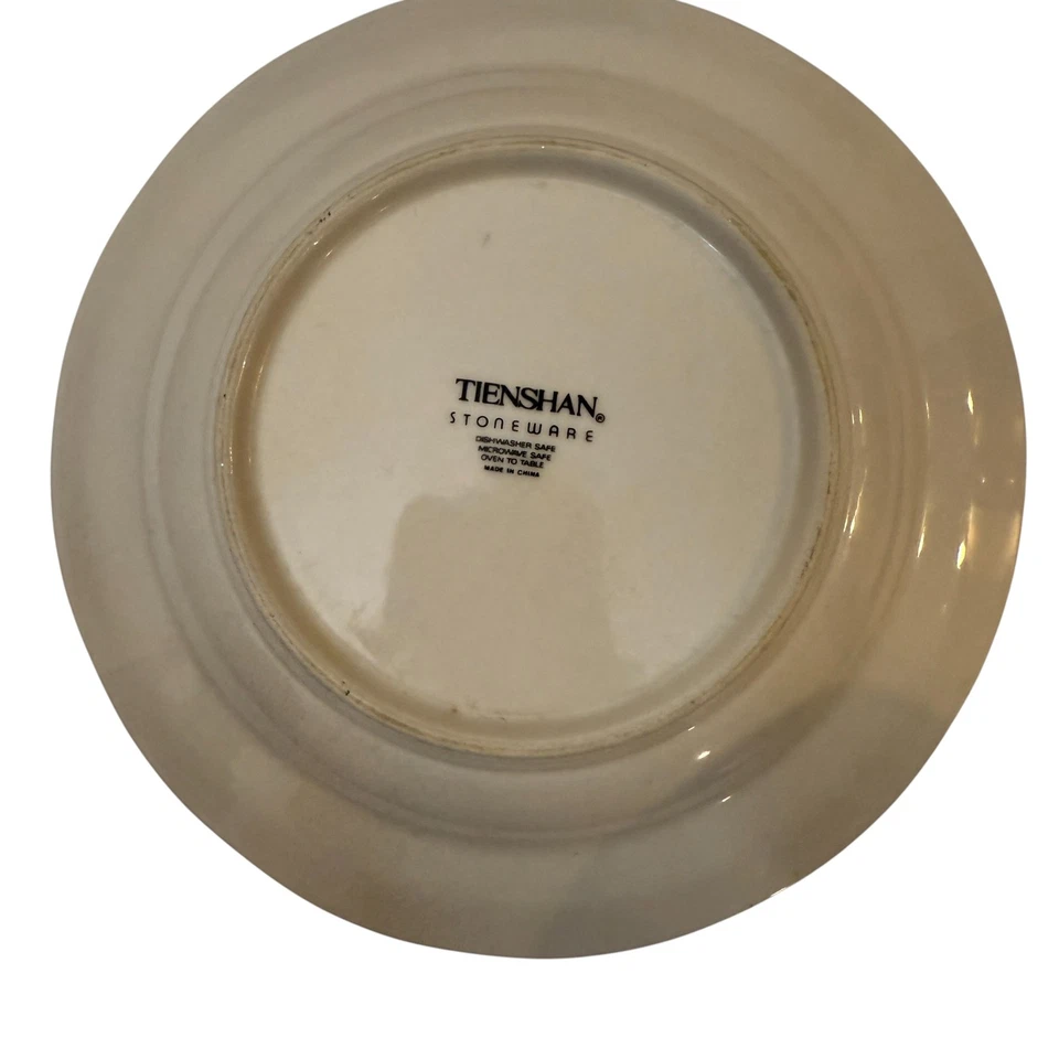 Набор тарелок Tien Shan Stoneware Teddy Bear синий бант 8 шт. 4 ужина 4 салата - Изображение 4 из 4