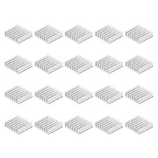 14x14x4mm Silver Tone Sticky Aluminum Heatsink Electronics Cooler 20 Pcs