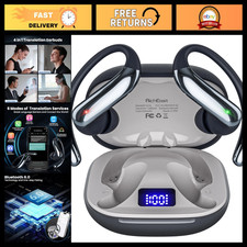 Real-Time AI Translation Earbuds, 4-in-1 Bluetooth Headphones, 6 Modes, ANC, Mee