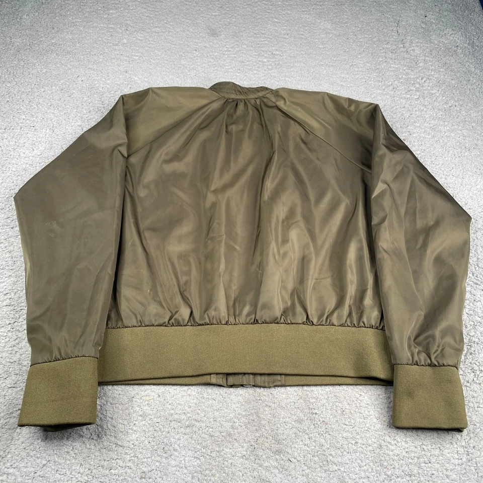 Chaqueta Bomber Free People Medianoche Mujer Pequeña Verde Cremallera Completa Satén Foto 3 de 4