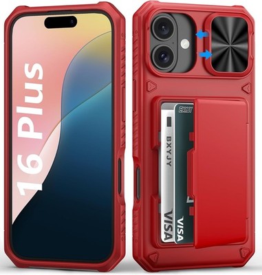 For iPhone 16 16e 16 Plus 16 Pro Max Wallet Case Card Holder RFID Camera Cover