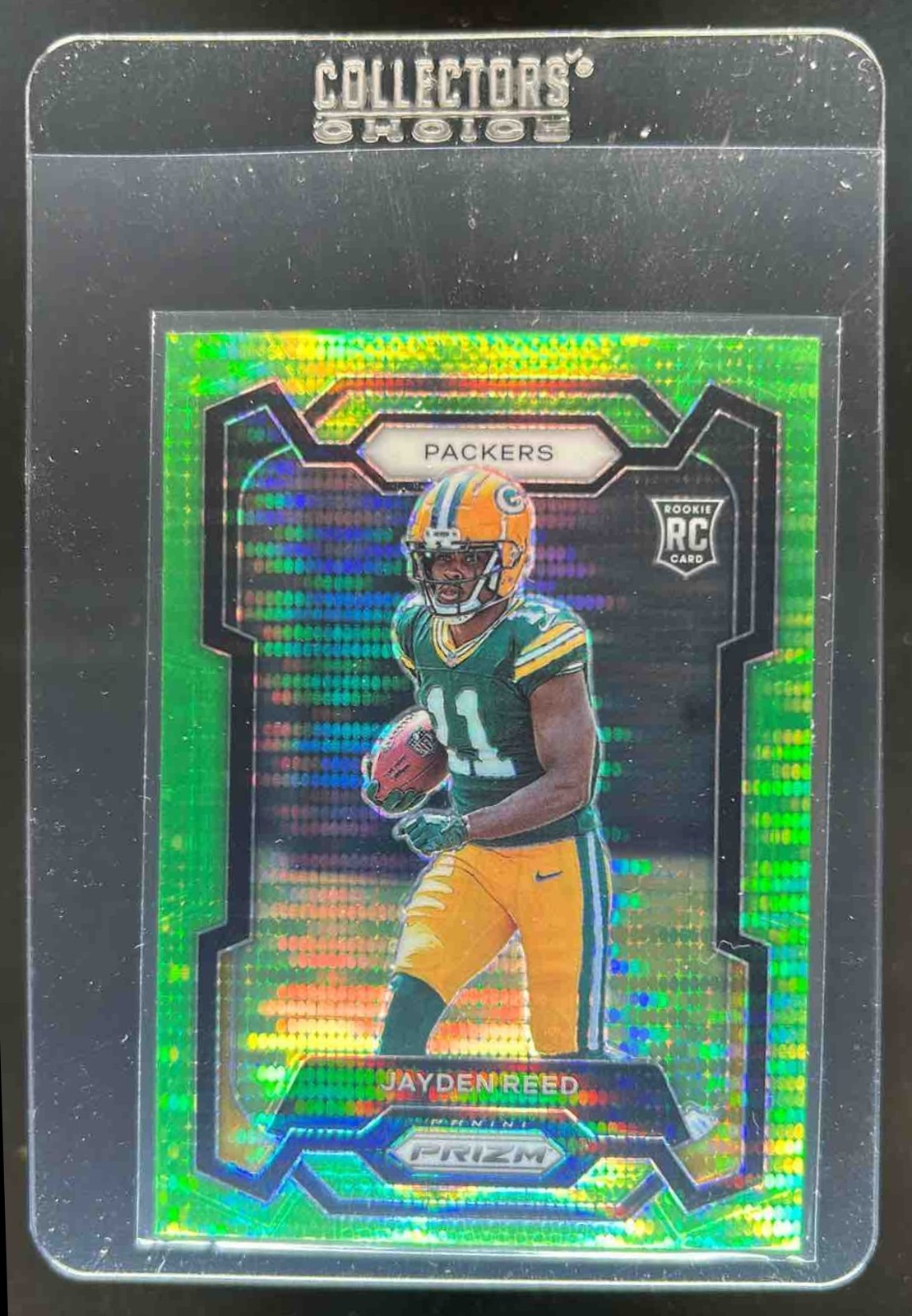 2023 Prizm Jayden Reed RC Neon Green Pulsar #334 Packers