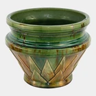 Brush McCoy Blended Majolica Art Deco Art Pottery G V Sunburst Design Planter
